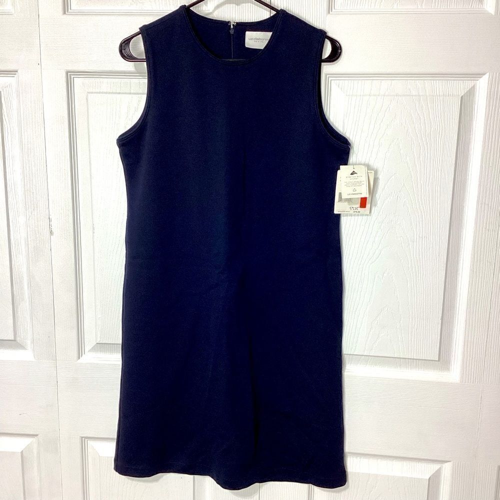 Liz Claiborne Sleeveless Dress Deep Dark Blue M NWT